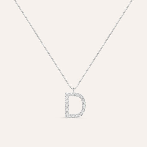 Collana Diamond Letters Oro Bianco Diamante - Collane Donna | Stroili