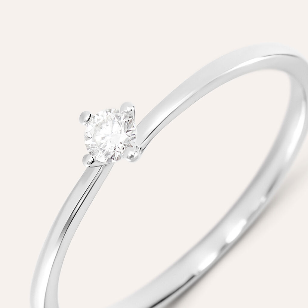 Anello Solitario Grace Oro Bianco Diamante