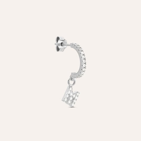 Mono Orecchino A Cerchio Silver Moments Argento Rodiato Cubic Zirconia - Mono Orecchino Donna | Stroili