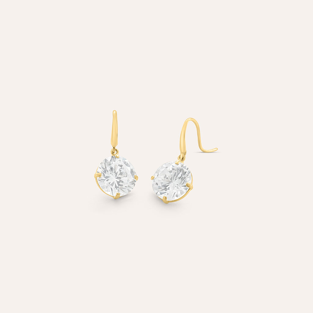 Orecchini Lobo Punto Luce Claire Oro Giallo Cubic Zirconia