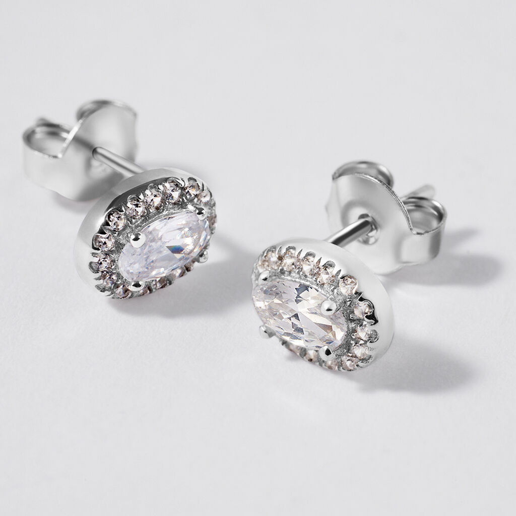 Orecchini Lobo Punto Luce Silver Elegance Argento Rodiato Cubic Zirconia - Orecchini a Lobo Donna | Stroili