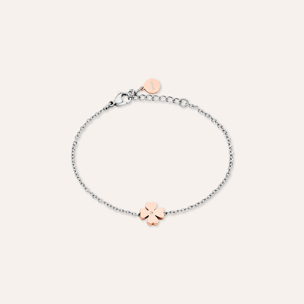 Bracciale Lady Chic Acciaio Bicolore Bianco / Rosa Cristallo - Bracciali Donna | Stroili