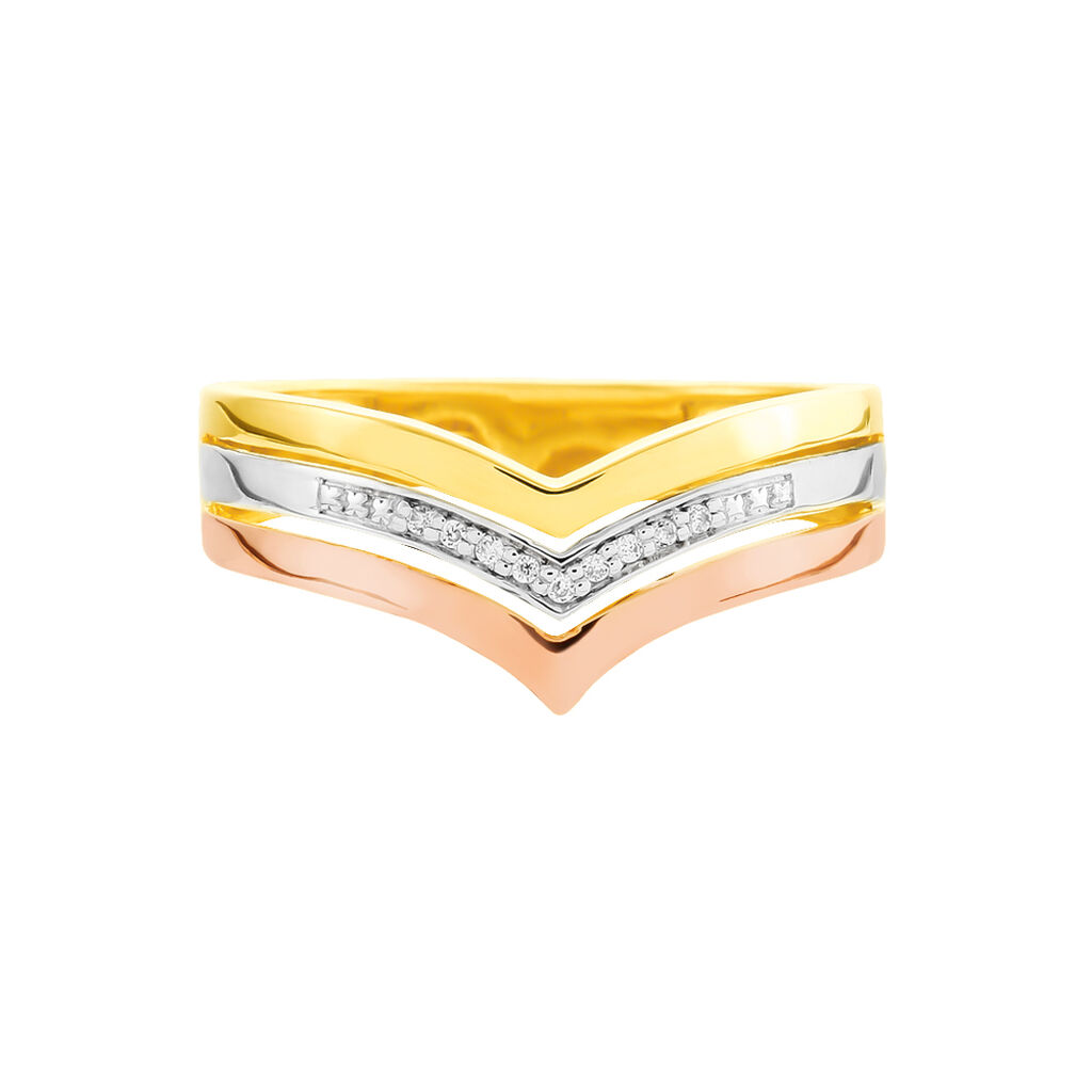 Anello Fascia Sophia Oro Tricolore Diamante - Anelli con Pietre Donna | Stroili