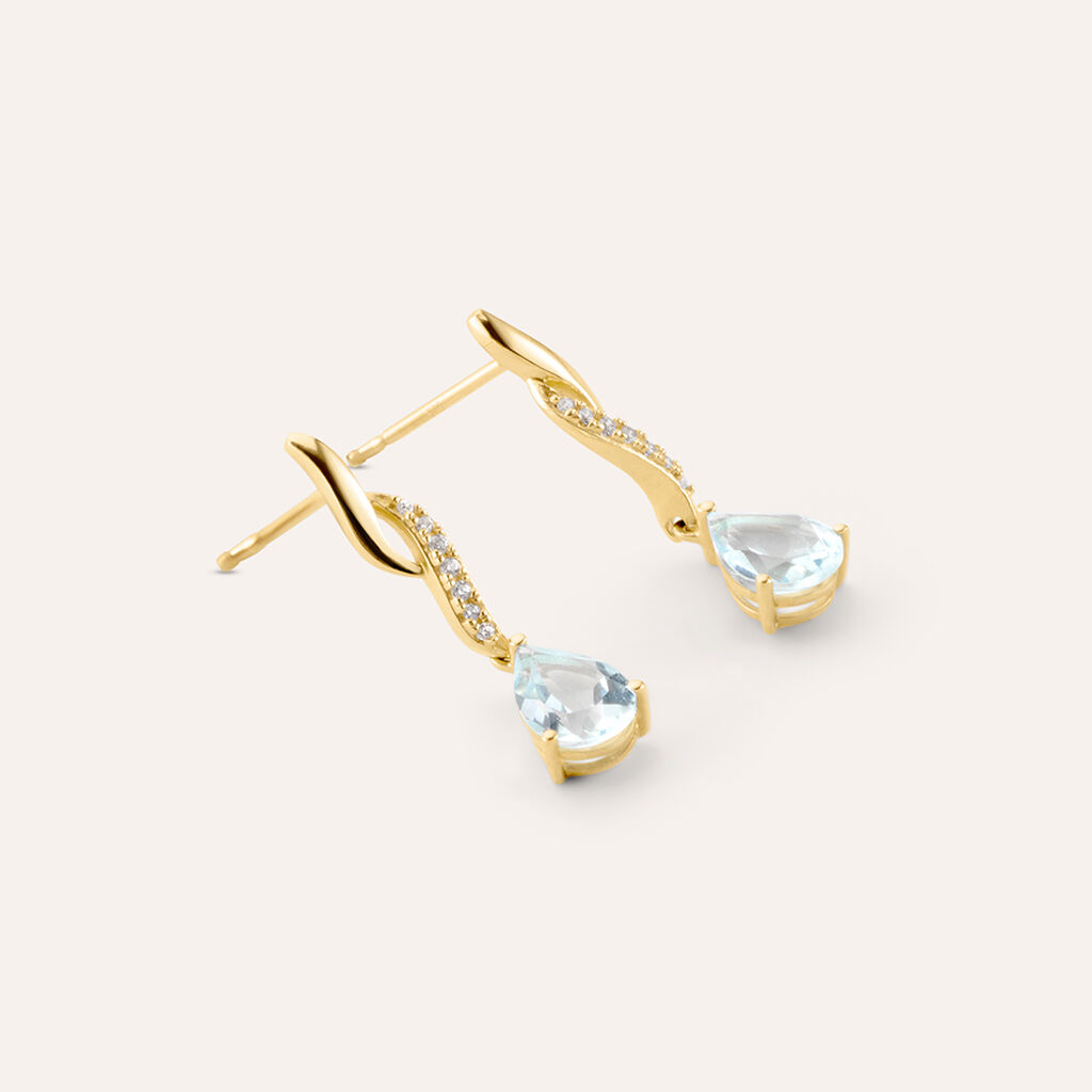 Orecchini Pendenti Am&eacute;lie Oro Giallo Topazio Cubic Zirconia