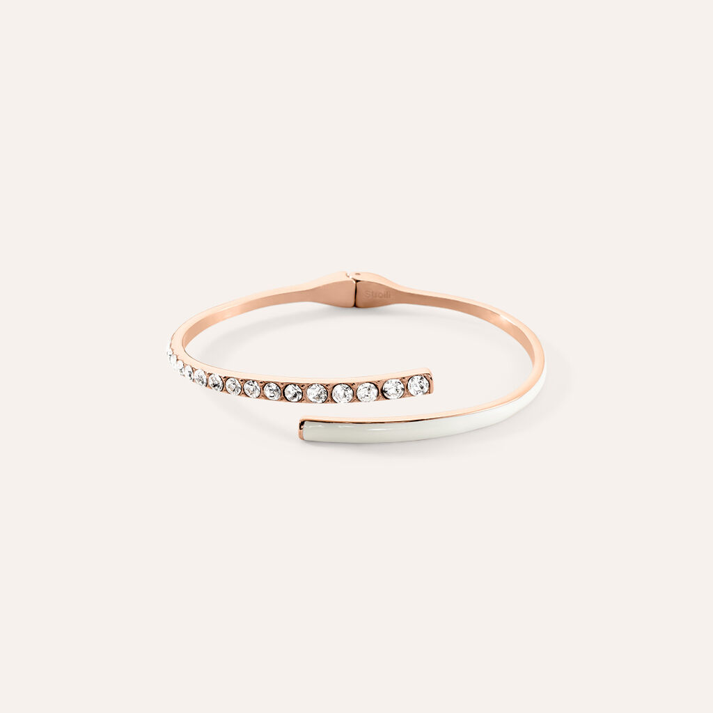 Bangle Lady Sweet Acciaio Rosa Cristallo - Bracciali Rigidi Donna | Stroili