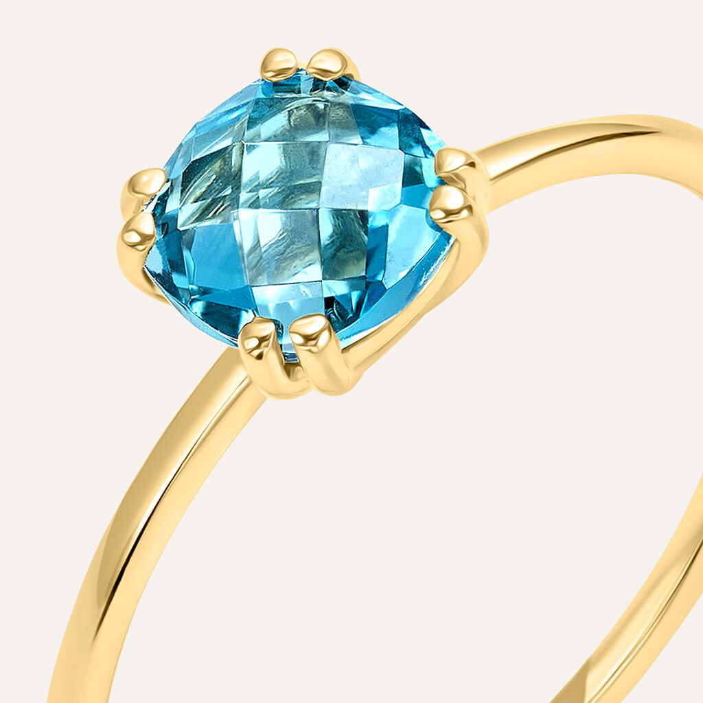 Anello Solitario Am&eacute;lie Oro Giallo Topazio