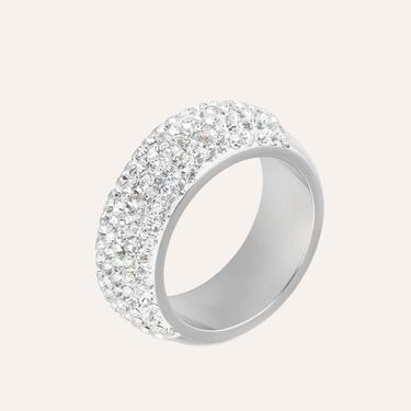 Anello Fascia Aura Acciaio Cristallo