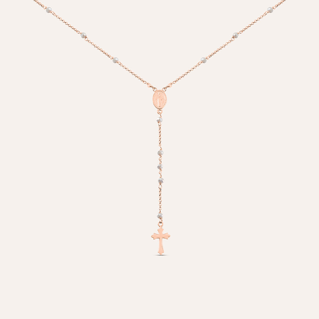 Collana Rosario Silver Soul Argento Rosa Cristallo