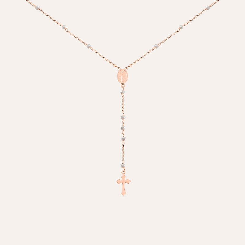 Collana Rosario Silver Soul Argento Rosa Cristallo - Collane Rosario Donna | Stroili