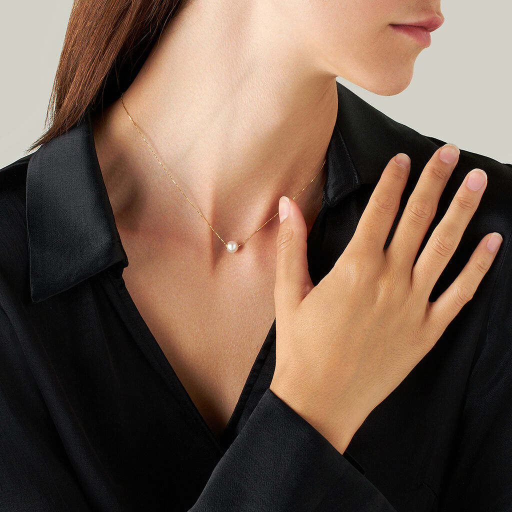 Collana Gabrielle Oro Giallo Perla D'Acqua Dolce - Collane Donna | Stroili