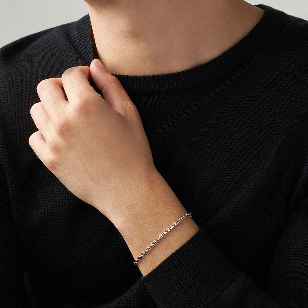 Bracciale Catena L'homme Or Oro Bianco - Bracciali Uomo | Stroili