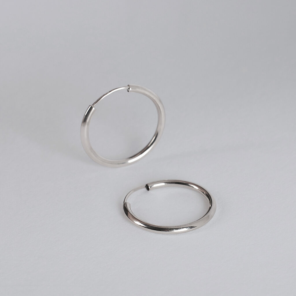 Orecchini A Cerchio Toujours Oro Bianco - Orecchini a Cerchio Donna | Stroili