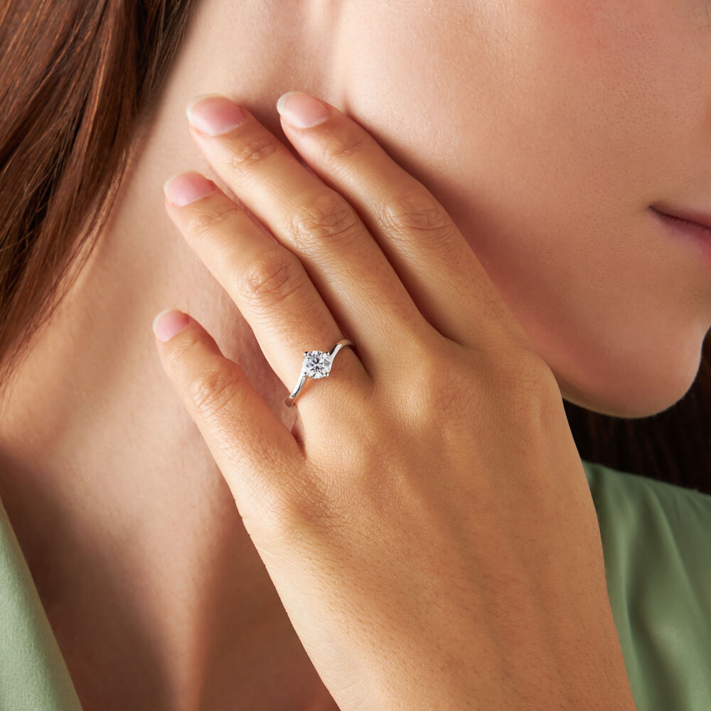 Anello Solitario Claire Oro Bianco Cubic Zirconia 1417959 Stroili