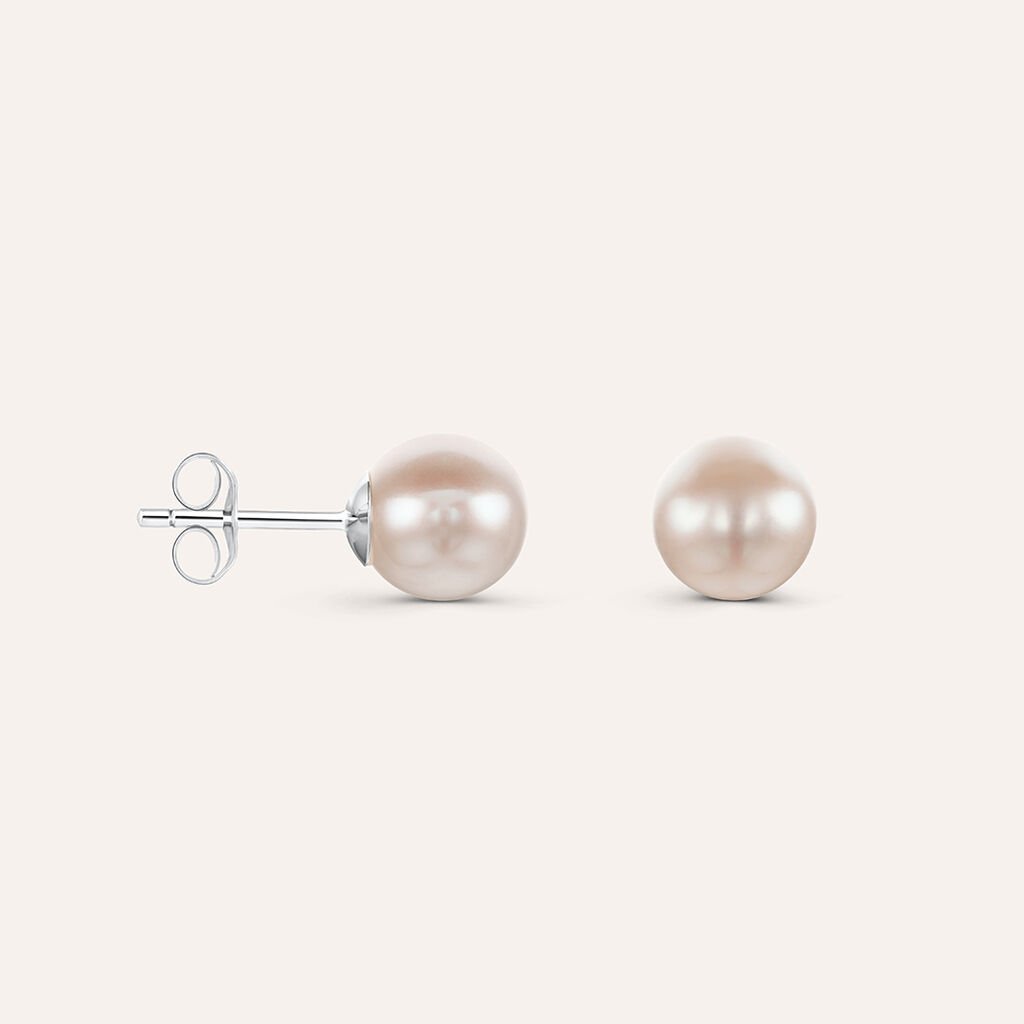 Orecchini Lobo Gabrielle Oro Bianco Perla D'Acqua Dolce - Orecchini a Lobo Donna | Stroili