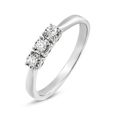 Anello Trilogy Diamotion Oro Bianco Diamante