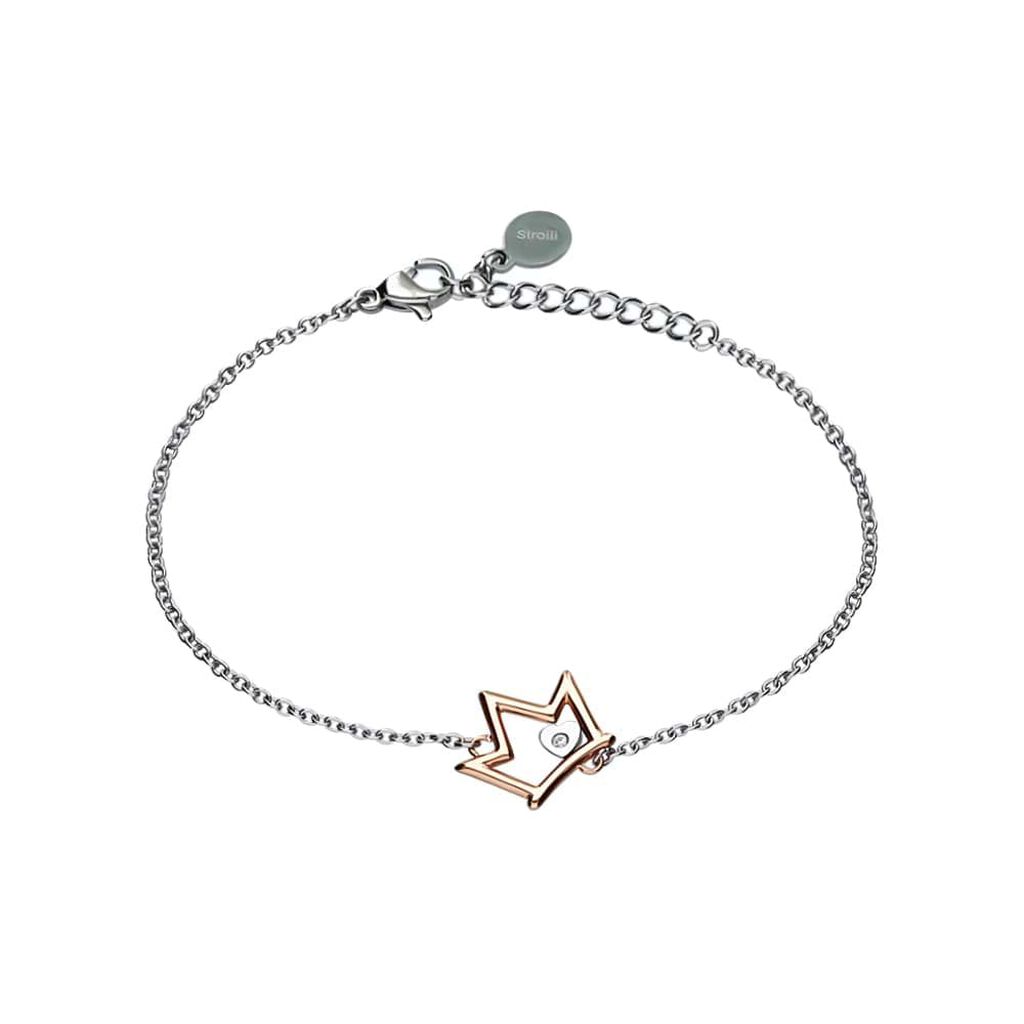 Bracciale Lady Chic Acciaio Bicolore Corona e Cristalli