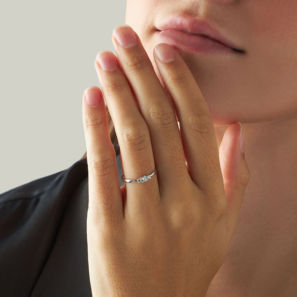 Anello Trilogy Claire Oro Bianco Cubic Zirconia - Anelli con Pietre Donna | Stroili