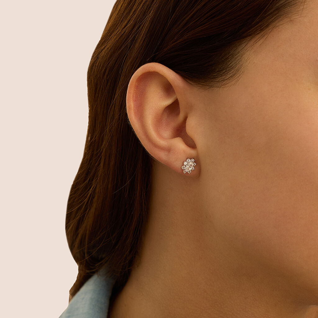 Orecchini Lobo Claire Oro Bianco Cubic Zirconia