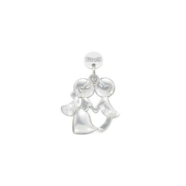 Charm in argento rodiato e glitter