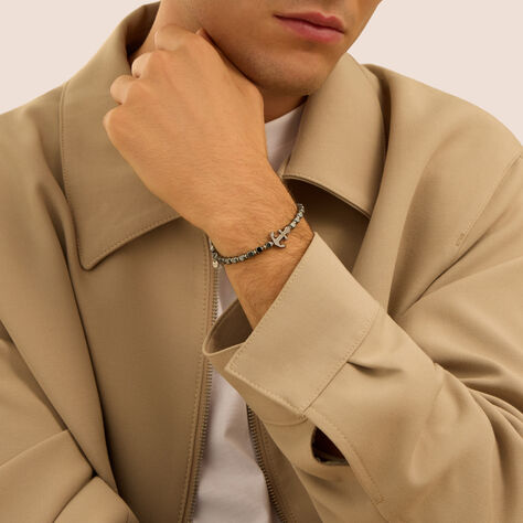 Bracciale Man Code Acciaio Ematite - Bracciali Uomo | Stroili