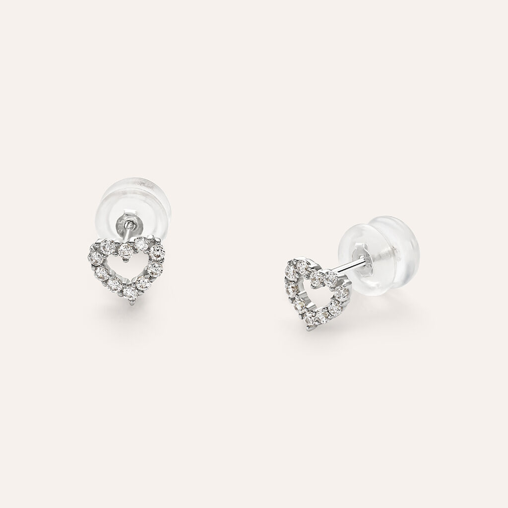 Orecchini Lobo Bon Ton Oro Bianco Cubic Zirconia