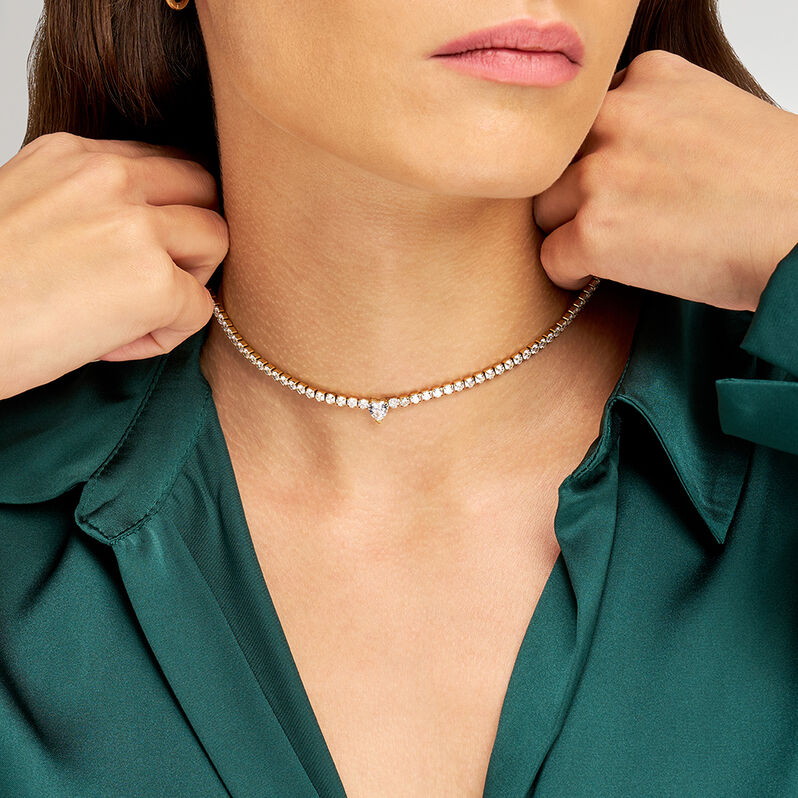 Collana Lady Chic Acciaio Dorato Cristallo - Collane Donna | Stroili