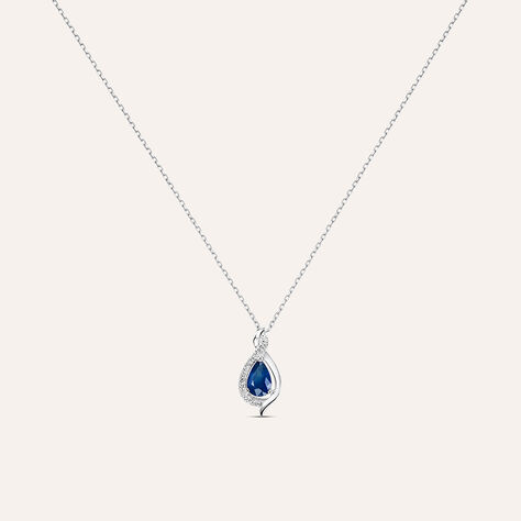 Collana Charlotte Oro Bianco Zaffiro Diamante - Collane Donna | Stroili