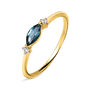 Anello Solitario Amélie Oro Giallo Topazio Cubic Zirconia