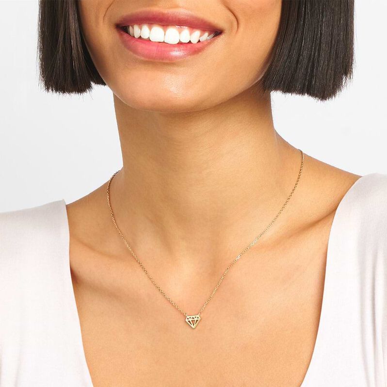 Girocollo placcato oro con dettaglio forma di diamante - Collane Donna | Stroili