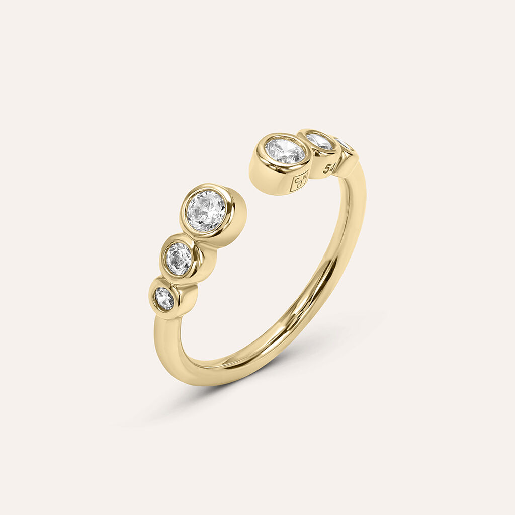Anello Contrarie Golden Dream Placcato Oro Giallo Cubic Zirconia - Anelli con Pietre Donna | Stroili