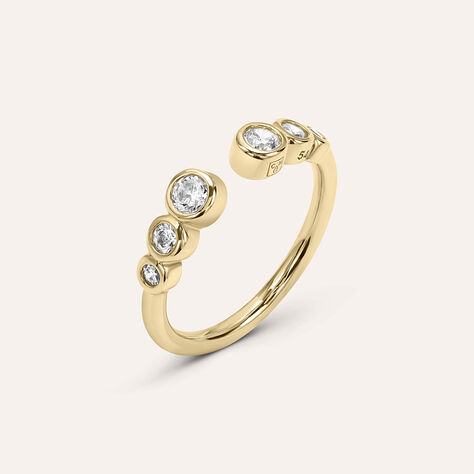 Anello Contrarie Golden Dream Placcato Oro Giallo Cubic Zirconia - Anelli con Pietre Donna | Stroili