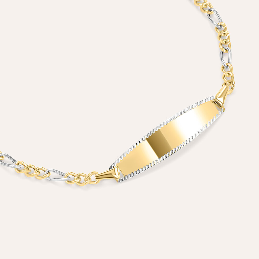 Bracciale Con Targhetta Religious Gold Oro Bicolore