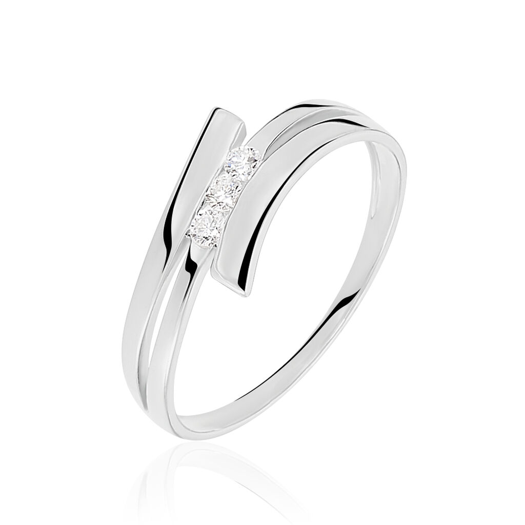 Anello Trilogy Grace Oro Bianco Diamante - Anelli con Pietre Donna | Stroili