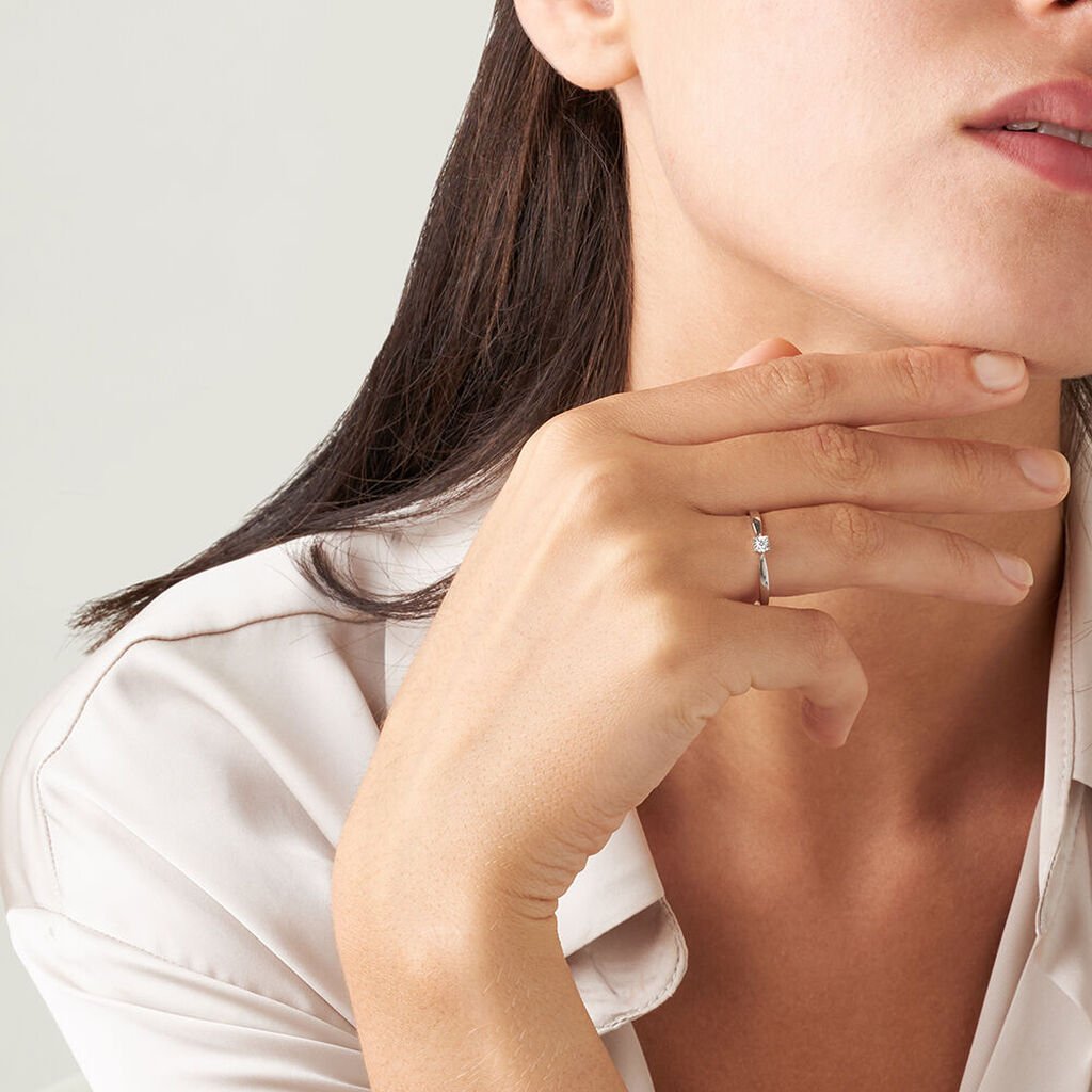 Anello Solitario Diamotion Oro Bianco Diamante - Anelli con Pietre Donna | Stroili