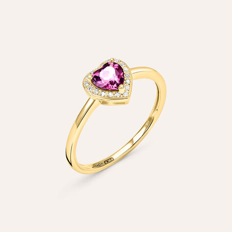 Anello Solitario Jasmine Oro Giallo Rodolite Diamante - Anelli con Pietre Donna | Stroili