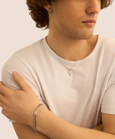 Collana Man Code Acciaio Cristallo