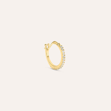 Mono Orecchino A Cerchio Claire Oro Giallo Cubic Zirconia