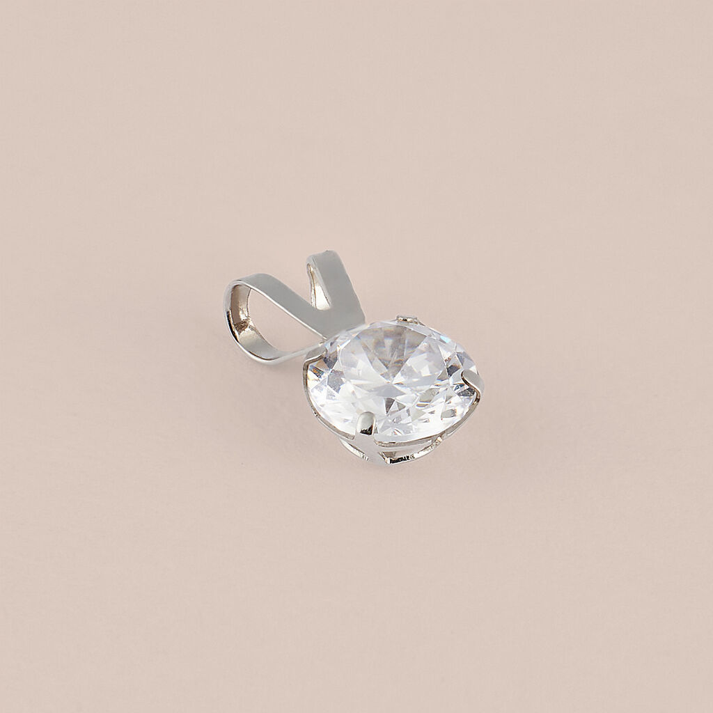 Pendente Punto Luce Po&egrave;me Oro Bianco Cubic Zirconia