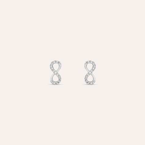 Orecchini Lobo Claire Oro Bianco Cubic Zirconia - Orecchini a Lobo Donna | Stroili