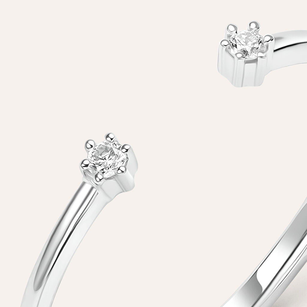 Anello Bilogy Sophia Oro Bianco Diamante - Anelli con Pietre Donna | Stroili