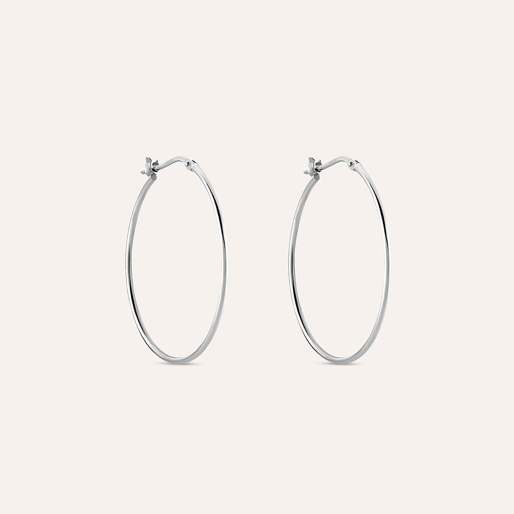 Orecchini A Cerchio Silver Collection Argento Rodiato