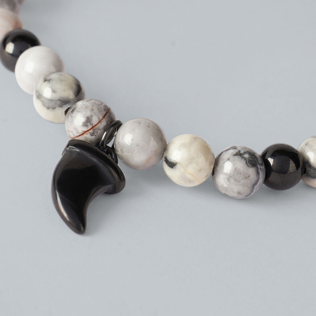 Bracciale Man Code Acciaio Nero Map Stone - Bracciali Uomo | Stroili