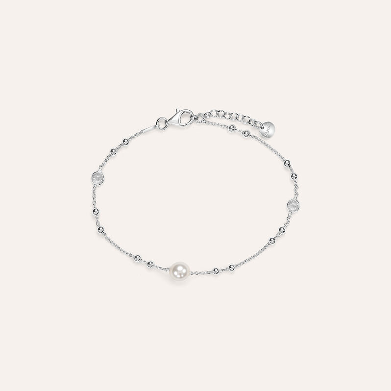 Bracciale Silver Pearls Argento Rodiato Perla sintentica - Bracciali Donna | Stroili