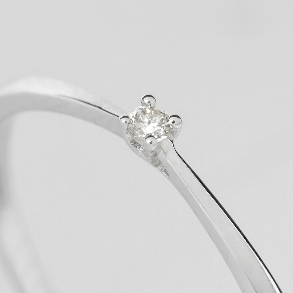 Anello Solitario Grace Oro Bianco Diamante - Anelli con Pietre Donna | Stroili