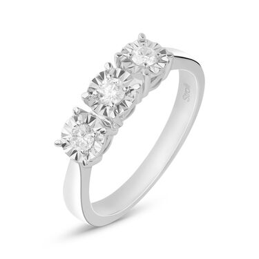 Anello Trilogy Diamotion Oro Bianco Diamante