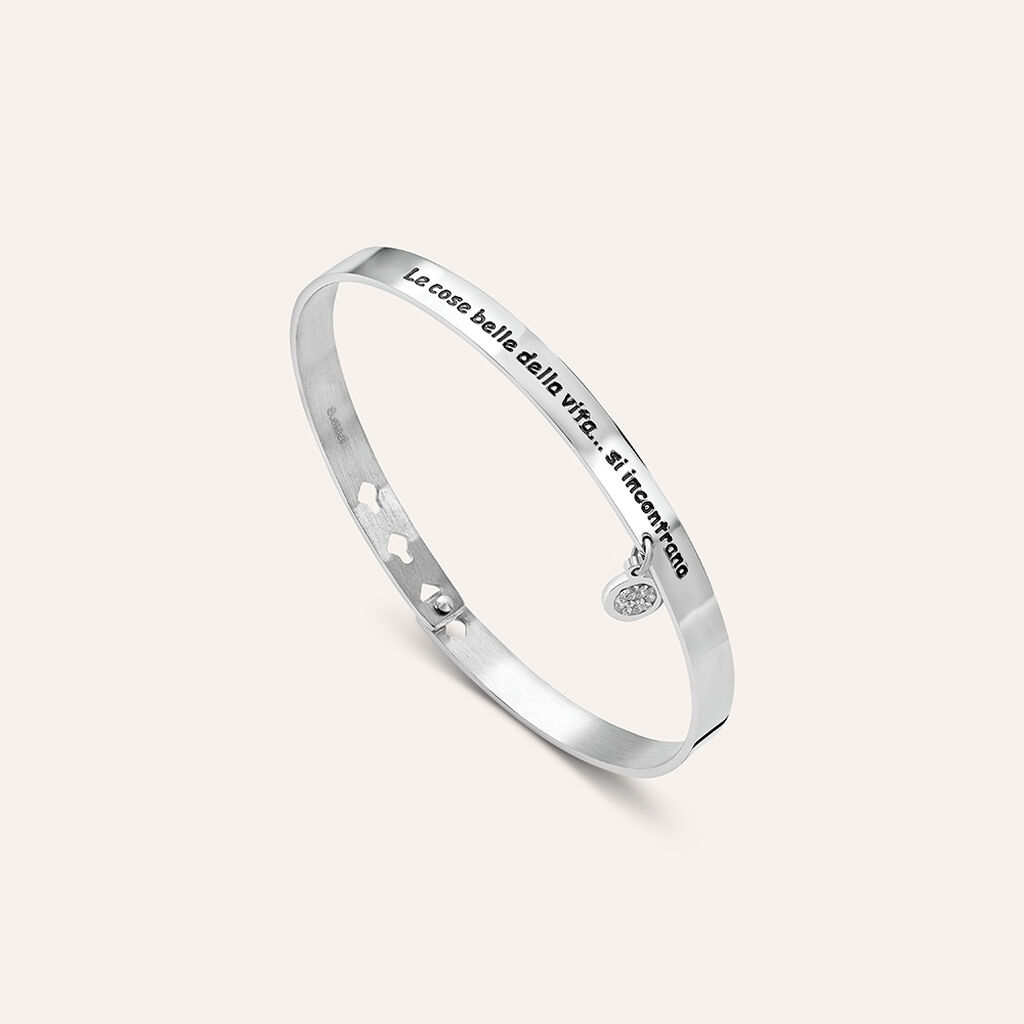 Bangle Lady Message Acciaio Cristallo - Bracciali Rigidi Donna | Stroili