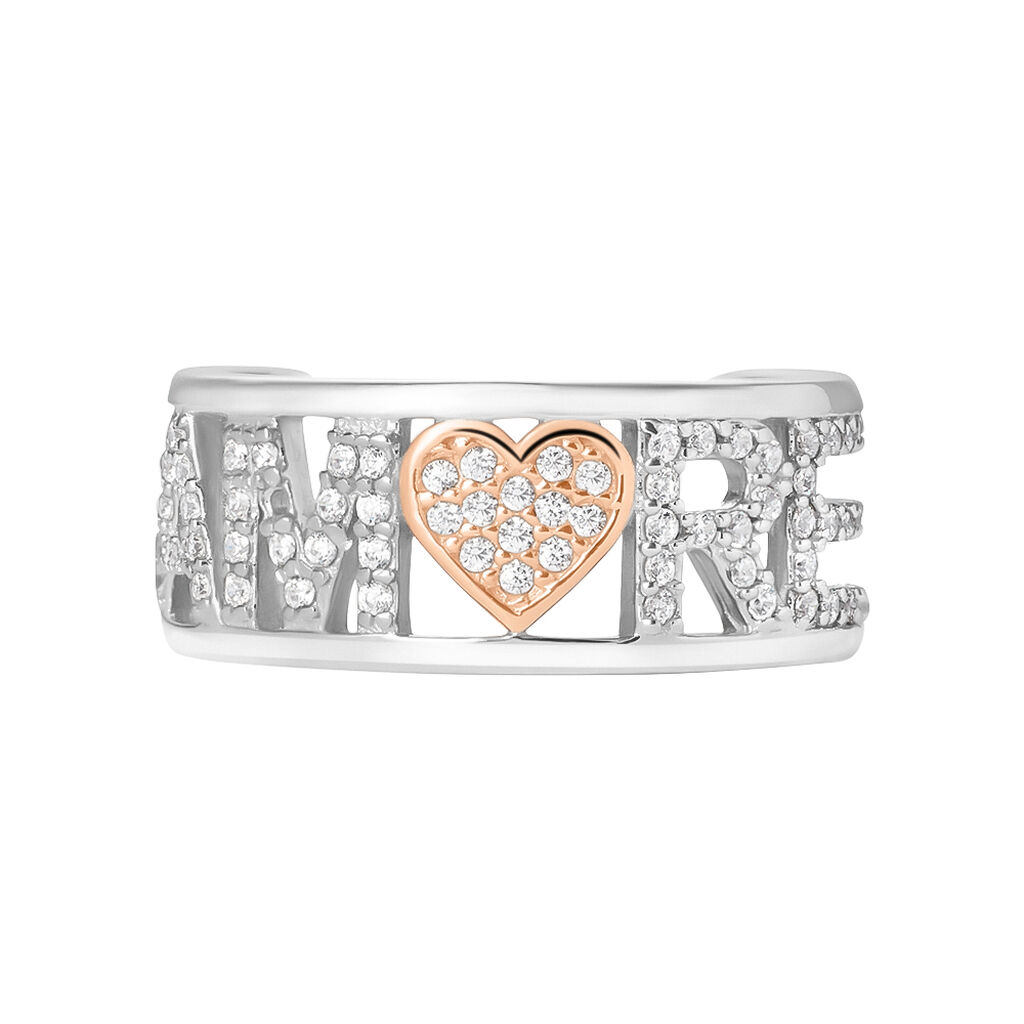 Anello Fantasia Silver Moments Argento Bicolore Bianco / Rosa Cubic Zirconia - Anelli con Pietre Donna | Stroili