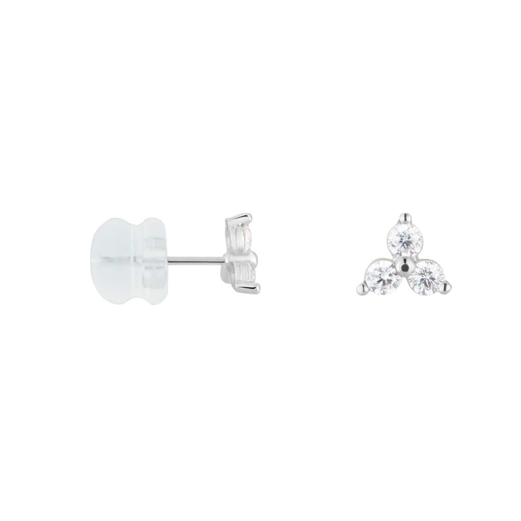 Orecchini Lobo Bon Ton Oro Bianco Cubic Zirconia - Orecchini a Lobo Donna | Stroili