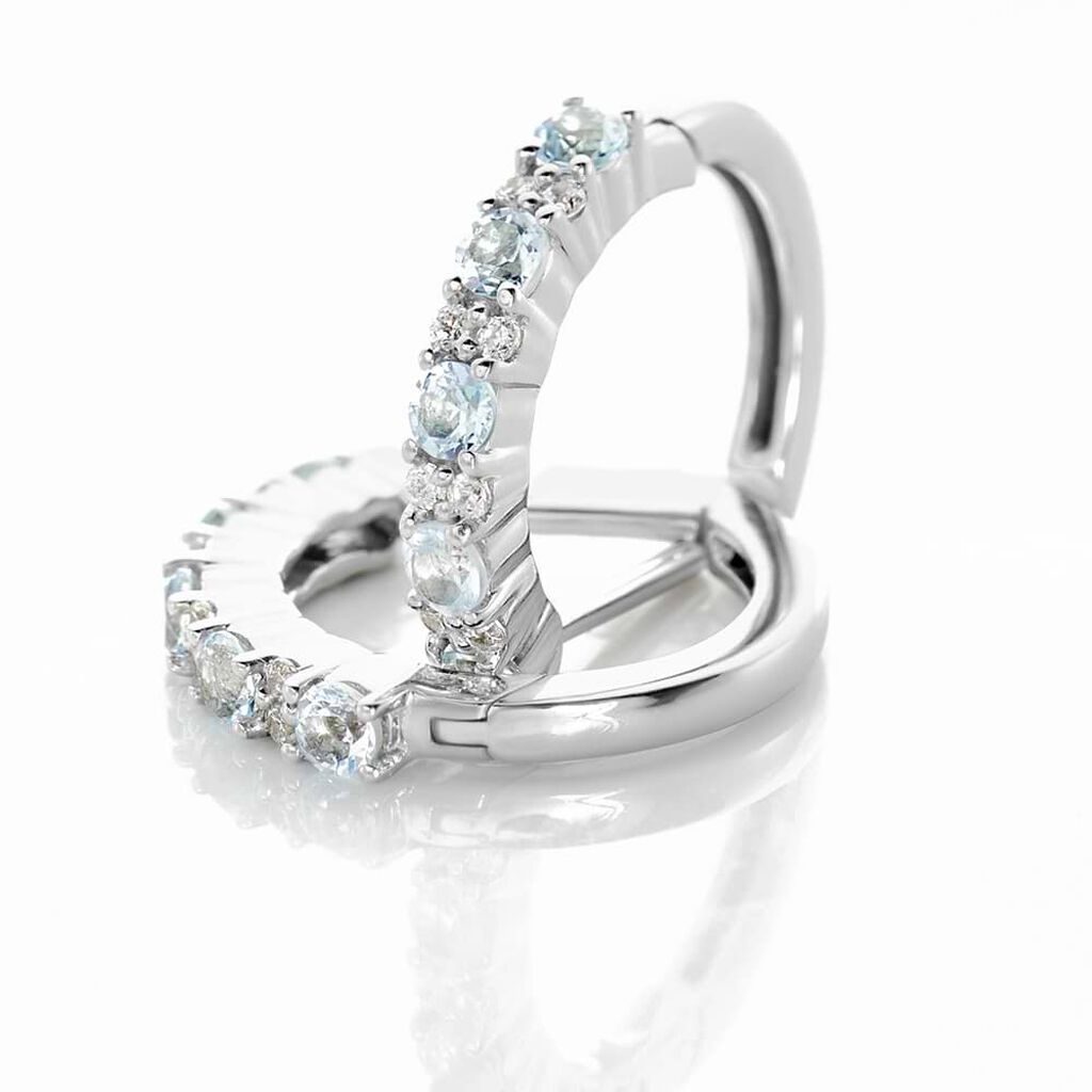 Orecchini A Cerchio Amélie Oro Bianco Topazio Cubic Zirconia - Orecchini a Cerchio Donna | Stroili