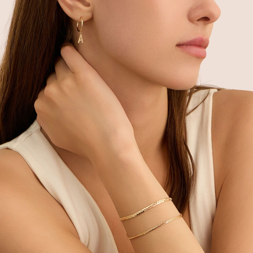 Mono Orecchino A Cerchio Toujours Oro Giallo Cubic Zirconia